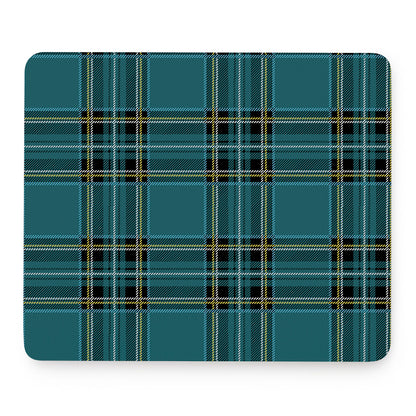 Teal Stewart Tartan Pattern Print Mouse Pad