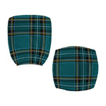 Teal Stewart Tartan Pattern Print Office Chair Cover