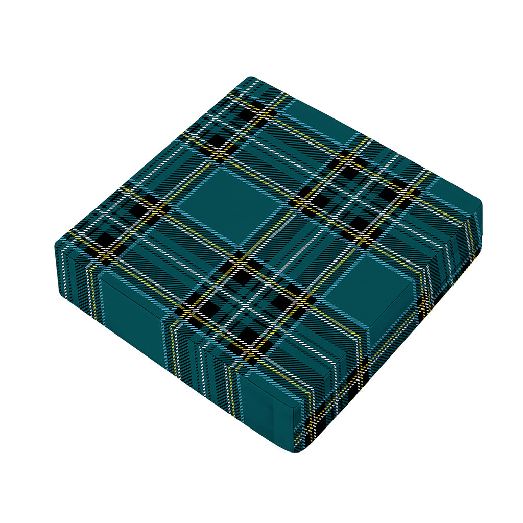 Teal Stewart Tartan Pattern Print Outdoor Seat Cushion Cover