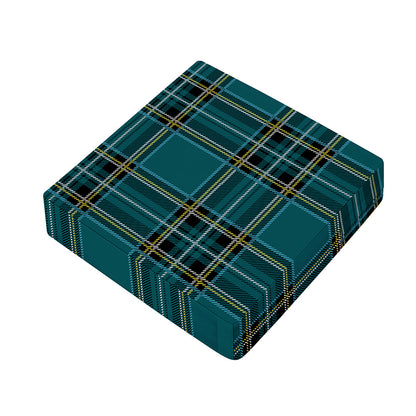 Teal Stewart Tartan Pattern Print Outdoor Seat Cushion Cover