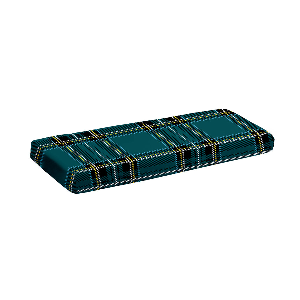 Teal Stewart Tartan Pattern Print Piano Keyboard Cover