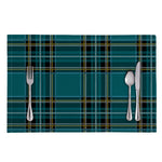 Teal Stewart Tartan Pattern Print Placemat