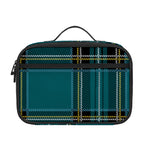 Teal Stewart Tartan Pattern Print Portable Lunch Bag