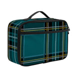 Teal Stewart Tartan Pattern Print Portable Lunch Bag