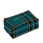 Teal Stewart Tartan Pattern Print Rectangle Tissue Box Cover