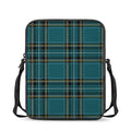 Teal Stewart Tartan Pattern Print Rectangular Crossbody Bag
