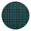 Teal Stewart Tartan Pattern Print Round Blanket