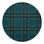 Teal Stewart Tartan Pattern Print Round Blanket
