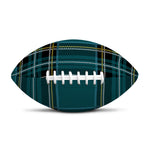 Teal Stewart Tartan Pattern Print Rugby Ball