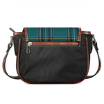 Teal Stewart Tartan Pattern Print Saddle Bag