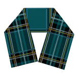 Teal Stewart Tartan Pattern Print Scarf