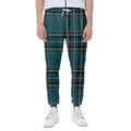 Teal Stewart Tartan Pattern Print Joggers
