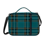 Teal Stewart Tartan Pattern Print Shoulder Strap Bible Bag