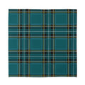 Teal Stewart Tartan Pattern Print Silk Bandana