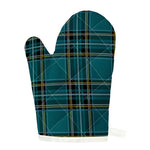 Teal Stewart Tartan Pattern Print Single Oven Mitt