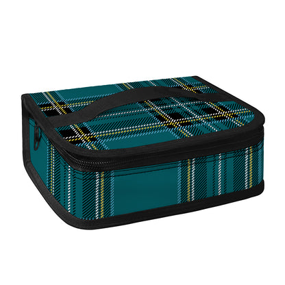 Teal Stewart Tartan Pattern Print Small Lunch Bag