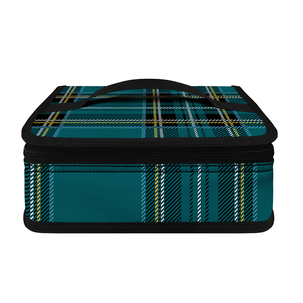 Teal Stewart Tartan Pattern Print Small Lunch Bag