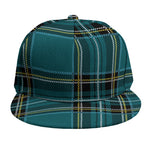 Teal Stewart Tartan Pattern Print Snapback Cap