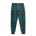 Teal Stewart Tartan Pattern Print Sweatpants