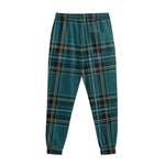 Teal Stewart Tartan Pattern Print Sweatpants