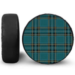 Teal Stewart Tartan Pattern Print Tire Cover