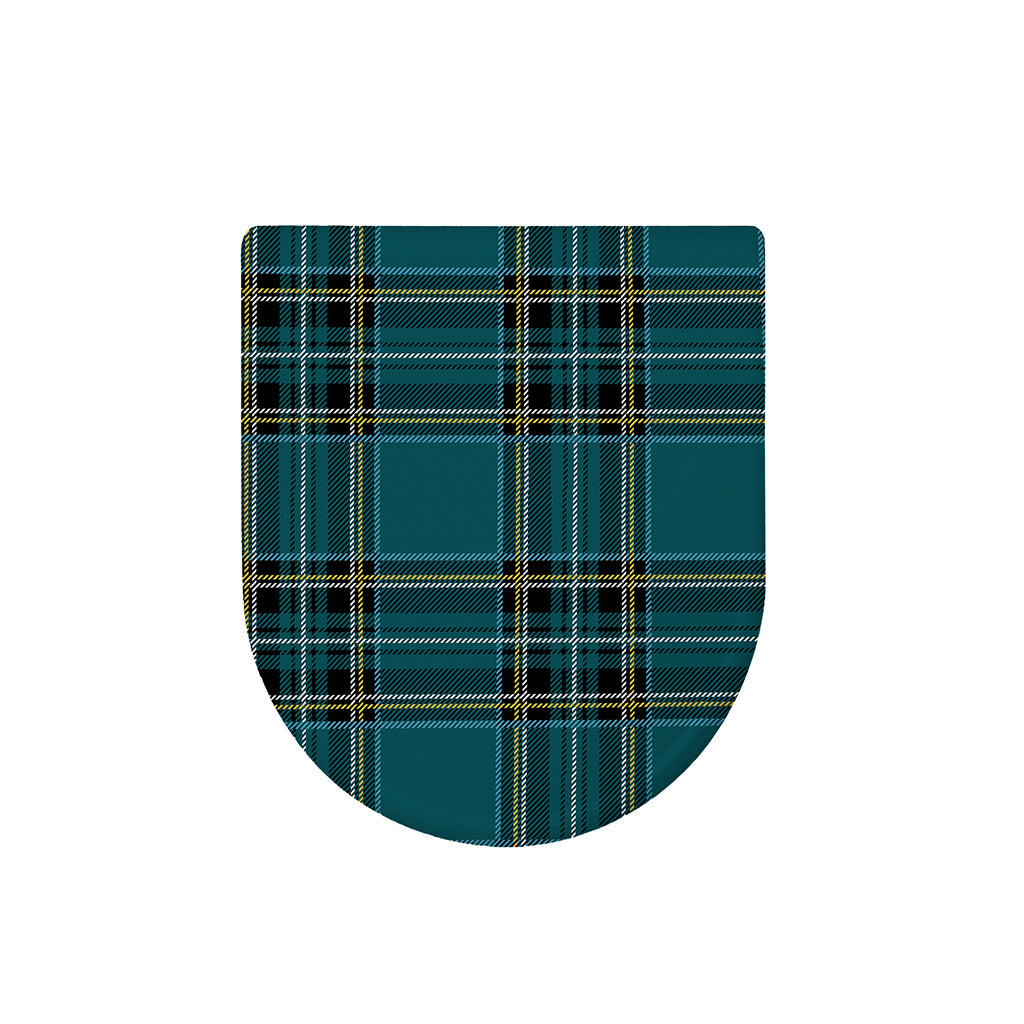 Teal Stewart Tartan Pattern Print Toilet Lid Cover