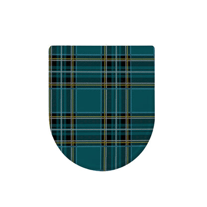 Teal Stewart Tartan Pattern Print Toilet Lid Cover