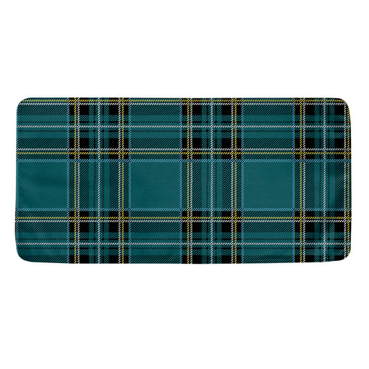 Teal Stewart Tartan Pattern Print Towel