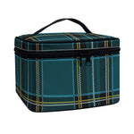 Teal Stewart Tartan Pattern Print Travel Makeup Bag
