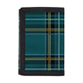 Teal Stewart Tartan Pattern Print Trifold Wallet