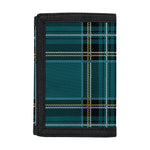Teal Stewart Tartan Pattern Print Trifold Wallet