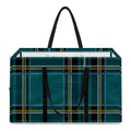 Teal Stewart Tartan Pattern Print Utility Tote Bag