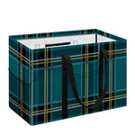 Teal Stewart Tartan Pattern Print Utility Tote Bag