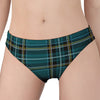 Teal Stewart Tartan Pattern Print Women's Panties