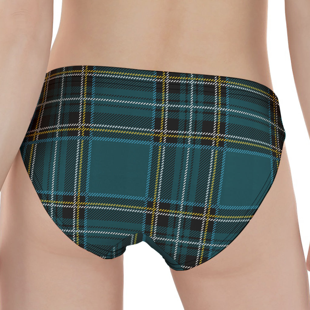 Teal Stewart Tartan Pattern Print Women's Panties