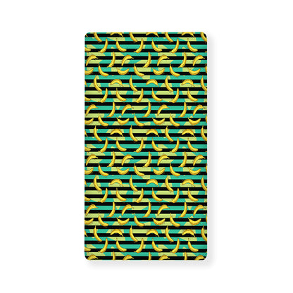 Teal Striped Banana Pattern Print Baby Crib Sheet