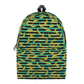Teal Striped Banana Pattern Print School Backpack