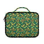 Teal Striped Banana Pattern Print Briefcase Bible Bag