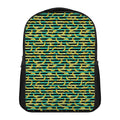 Teal Striped Banana Pattern Print Casual Backpack