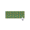 Teal Striped Banana Pattern Print Extended Mouse Pad