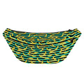 Teal Striped Banana Pattern Print Fanny Pack