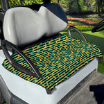 Teal Striped Banana Pattern Print Golf Cart Seat Cover