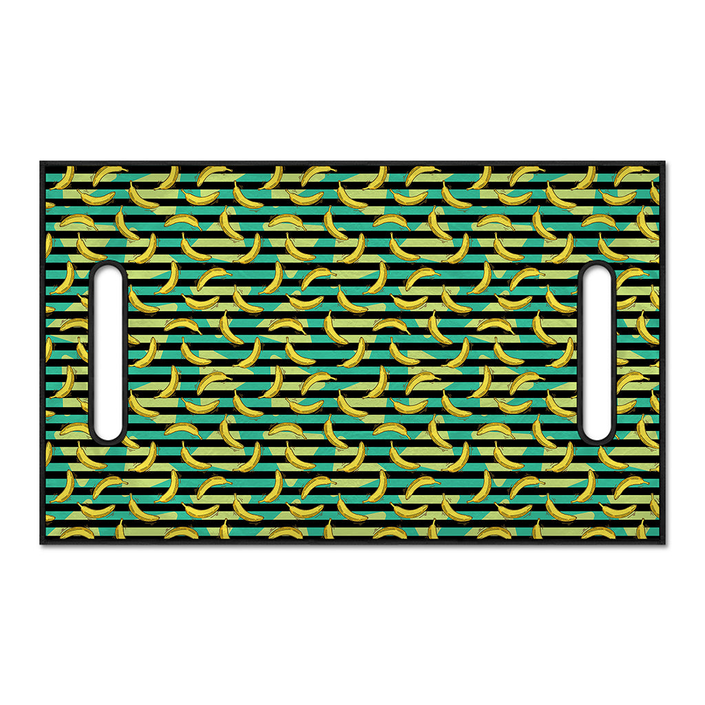 Teal Striped Banana Pattern Print Golf Cart Seat Cover