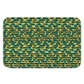 Teal Striped Banana Pattern Print Indoor Door Mat