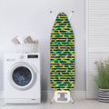 Teal Striped Banana Pattern Print Ironing Board Cover