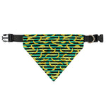 Teal Striped Banana Pattern Print Over The Collar Dog Bandana