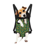 Teal Striped Banana Pattern Print Pet Carrier Backpack