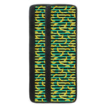 Teal Striped Banana Pattern Print Refrigerator Handle Covers