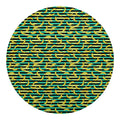 Teal Striped Banana Pattern Print Round Blanket
