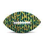 Teal Striped Banana Pattern Print Rugby Ball